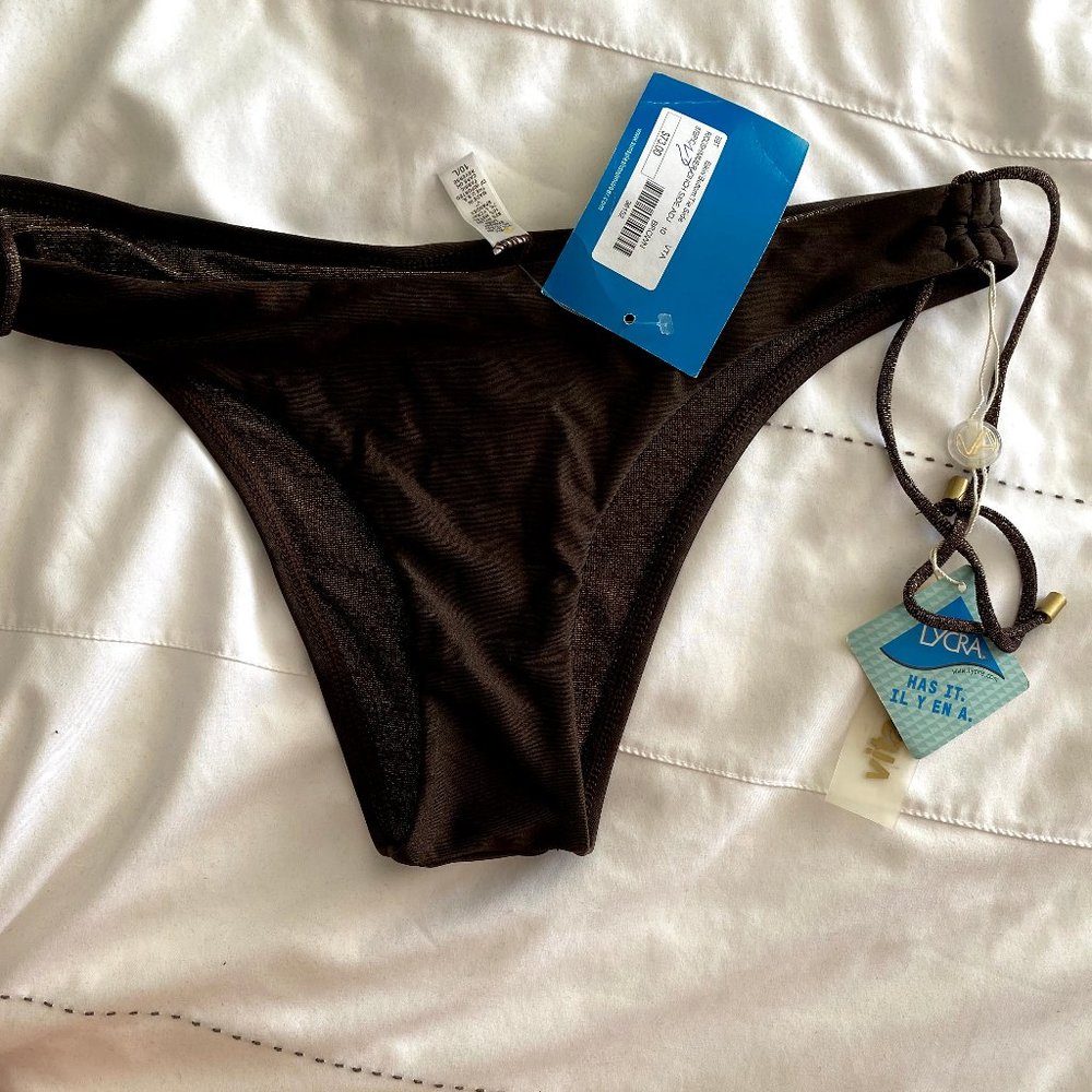 Brown and Gold Reversible Cheeky Bikini Bottom